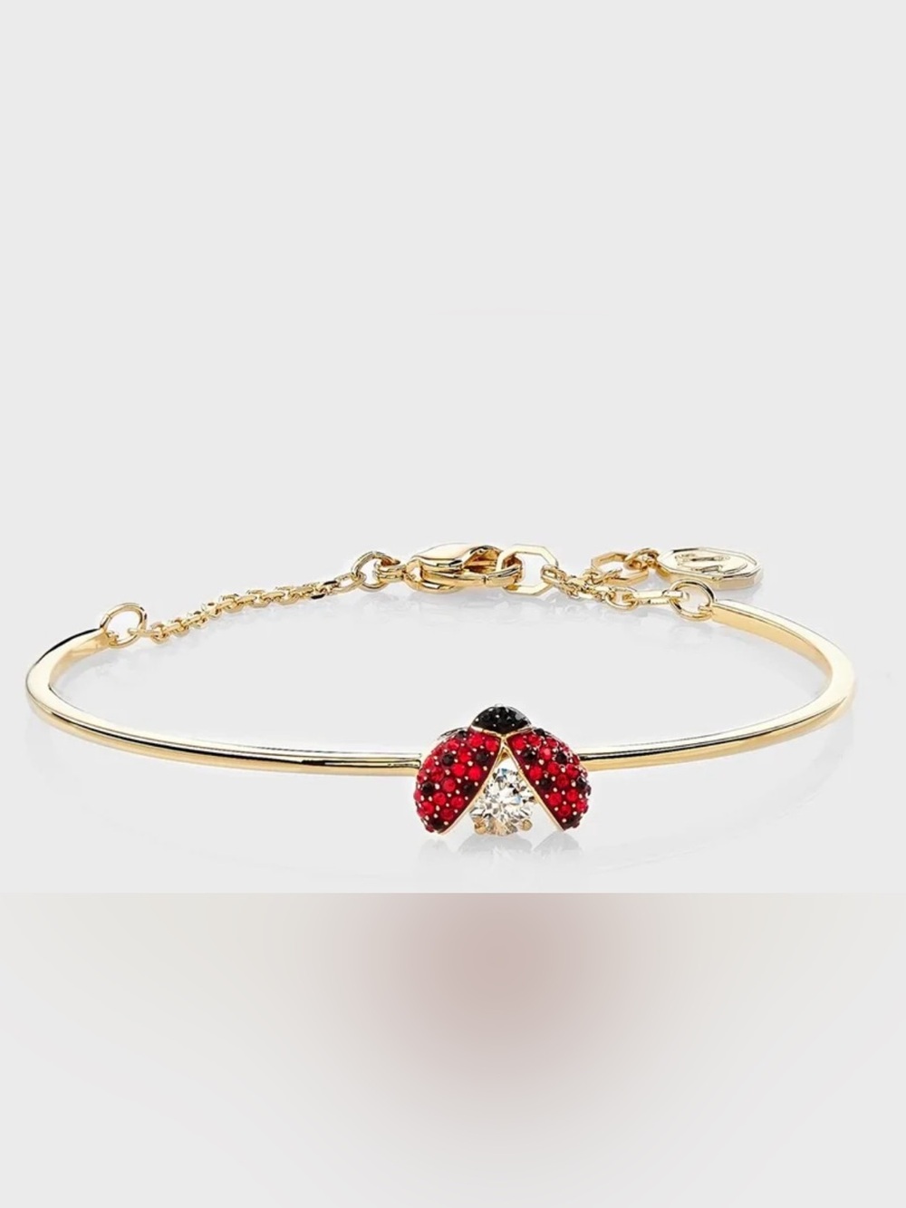 Swarovski Gold-Tone Ladybug Bracelet with Red and Black Crystals